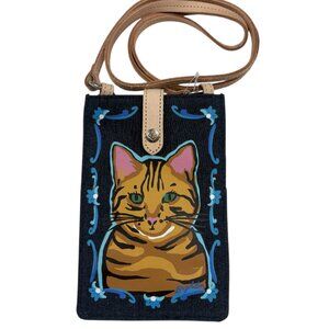 Brighton - Denim Pouch -Milo Cat Designer Crossbody - NWT